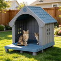 Weatherproof Elevated Outdoor Cat House E260972