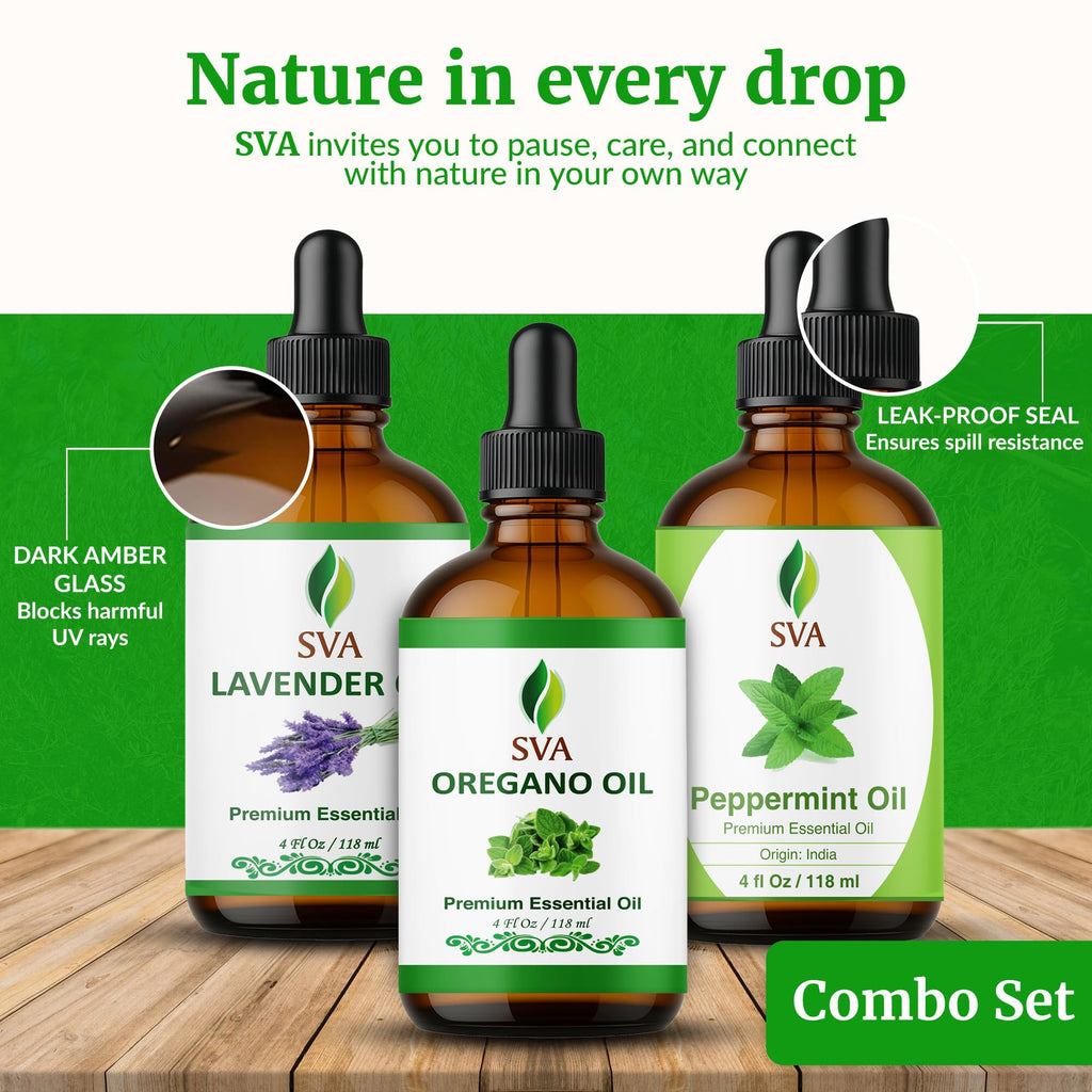 Oregano Aromatic Trio Glass Bottles with Droppers 4 Fl oz V5300