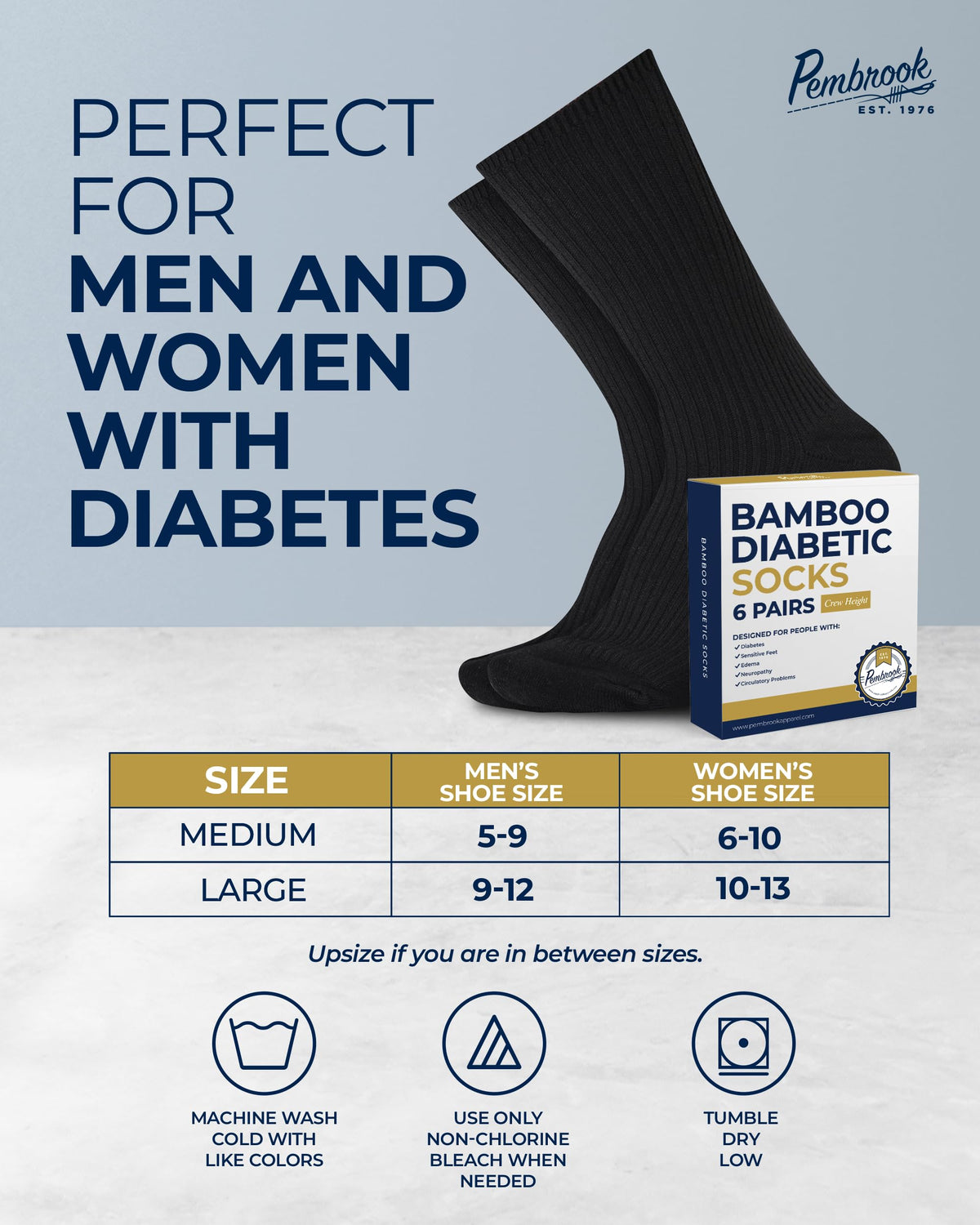 Ribbed Knit Bamboo Viscose Diabetic Socks for Women 6 Pairs A81028