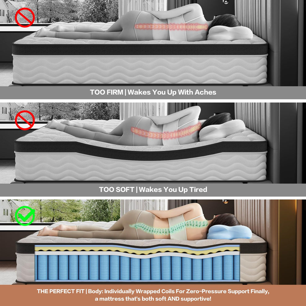 12 Inch Full Size Hybrid Mattress Q297