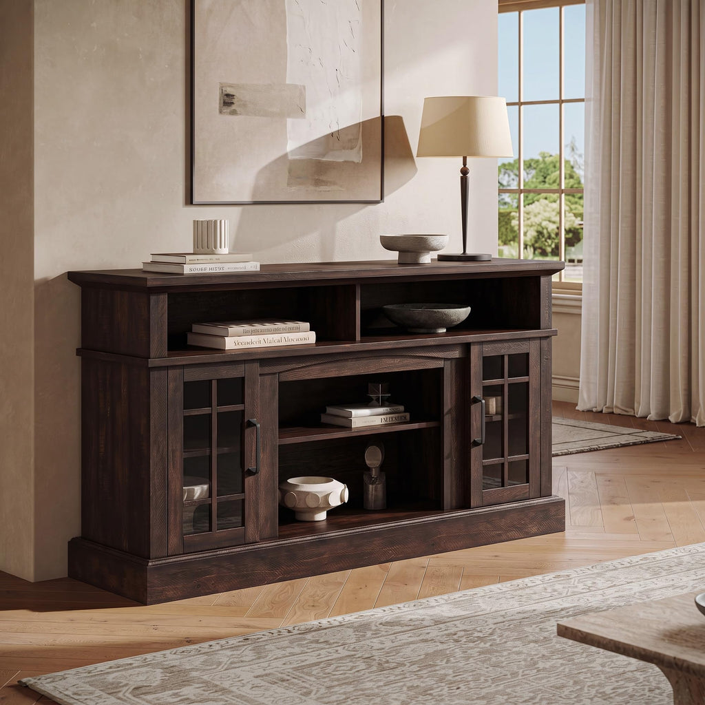 58" Espresso TV Stand & Media Entertainment Center W87789