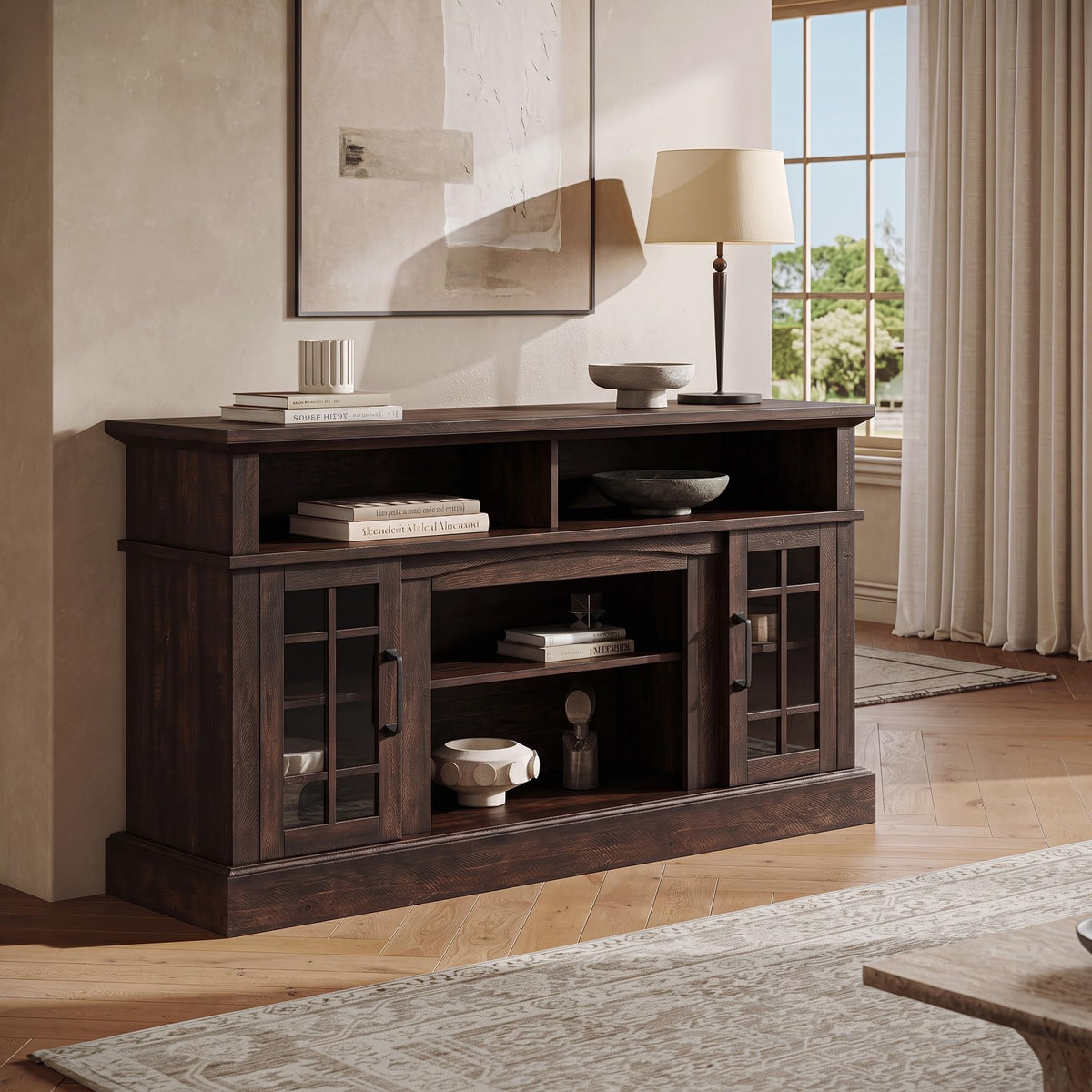 58" Espresso TV Stand & Media Entertainment Center W87789