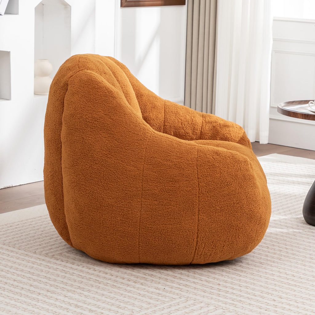 Yellow Tufted Memory Foam Bean Bag Chair L3536