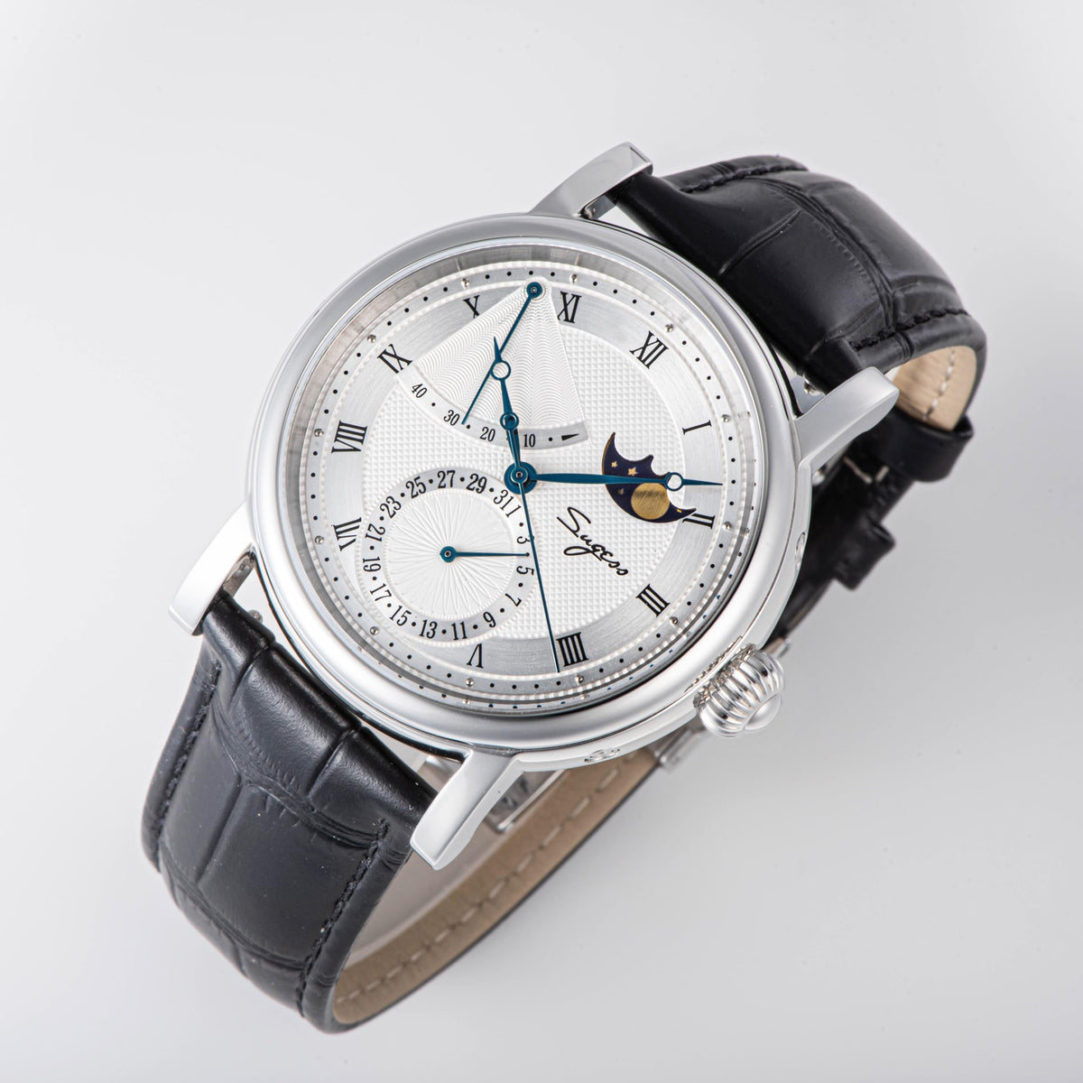 40mm Brown Leather Automatic Mechanical Mens Wrist Watch H414490