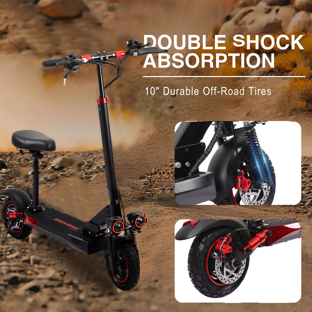 1200W Motor 30 MPH 30 Miles Range Folding Electric Scooter with Seat H269974