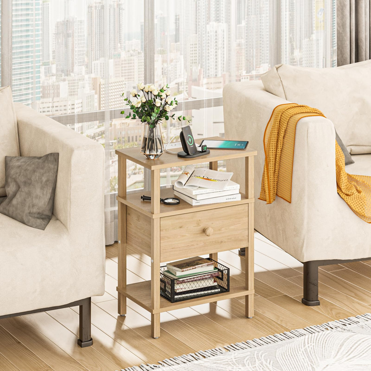 3 Tier Storage End Table Set 2 T979