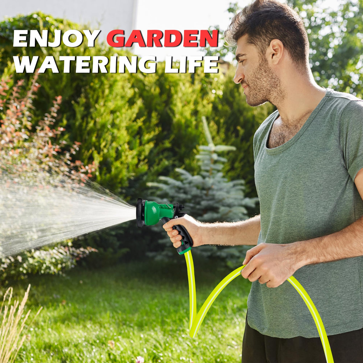 100FT x 5/8" Lightweight Hybrid Rubber Garden Hose F2329