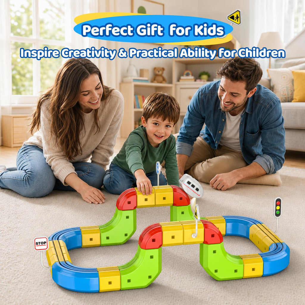 52PCS Electric Train Set 3D Flexible Race Track Toy Z873534