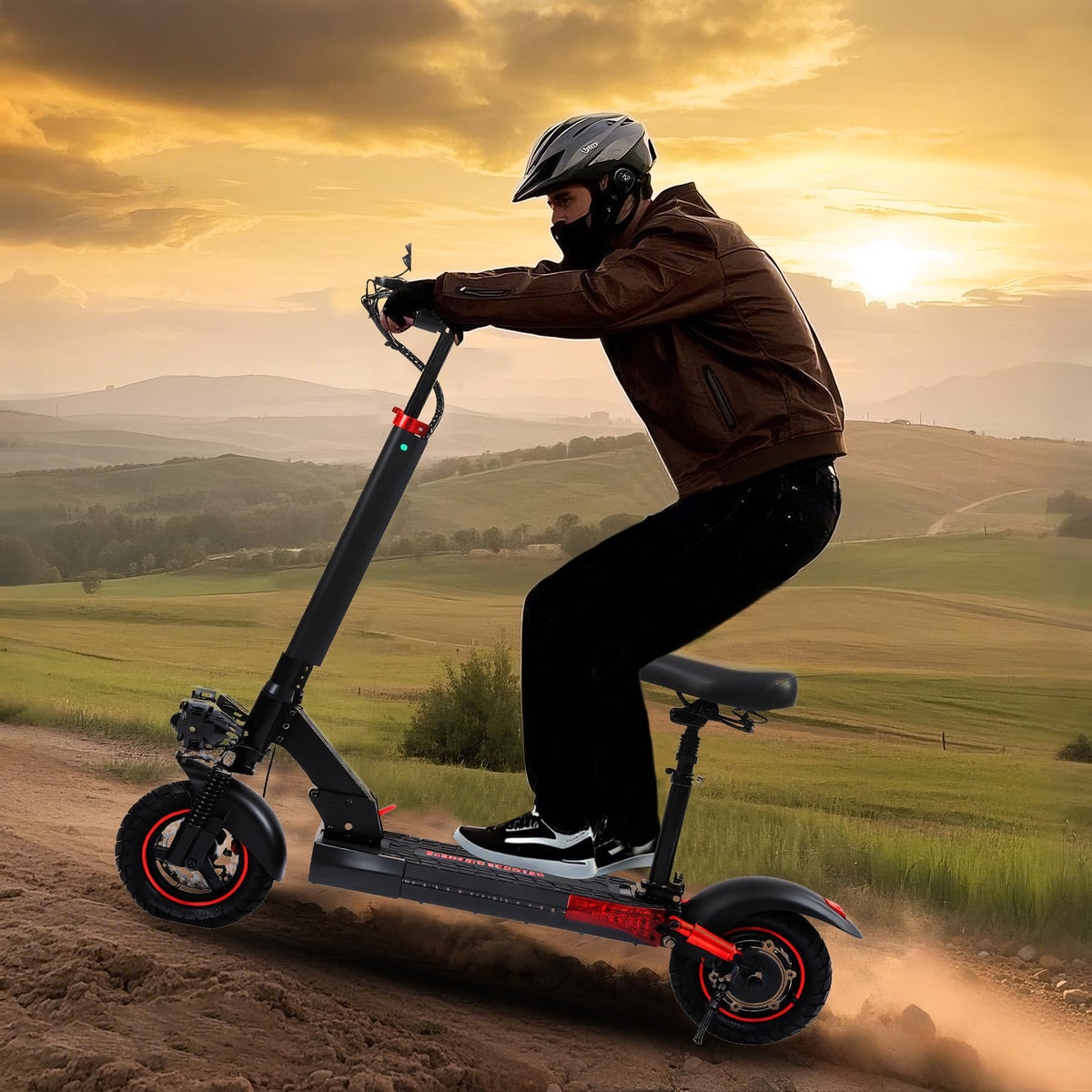 1200W Motor 30 MPH 30 Miles Range Folding Electric Scooter with Seat H269974