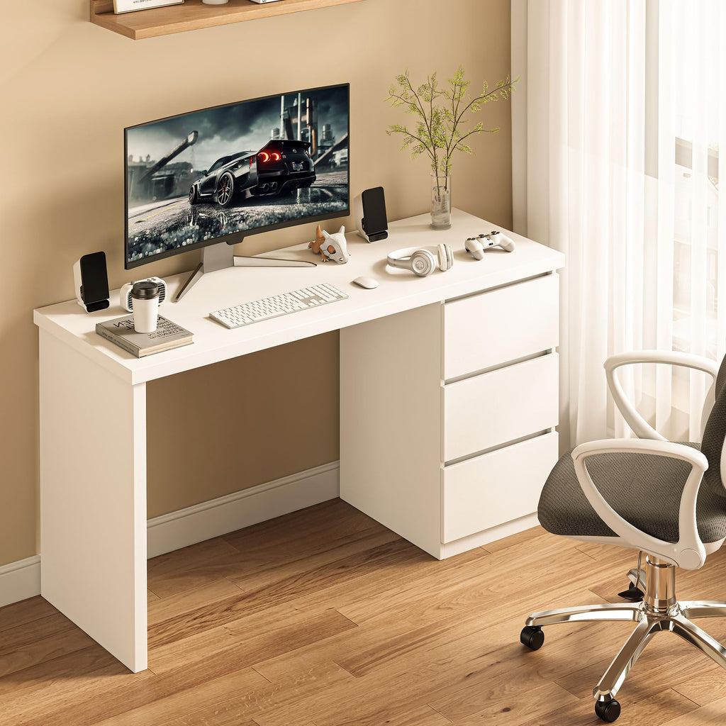 White Desk with Drawers C70906