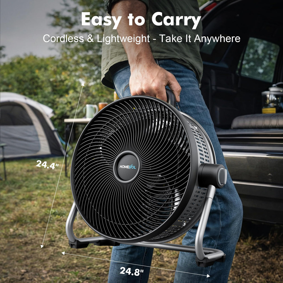 20 Inch Cordless Rechargeable Battery Powered Floor Fan M42644