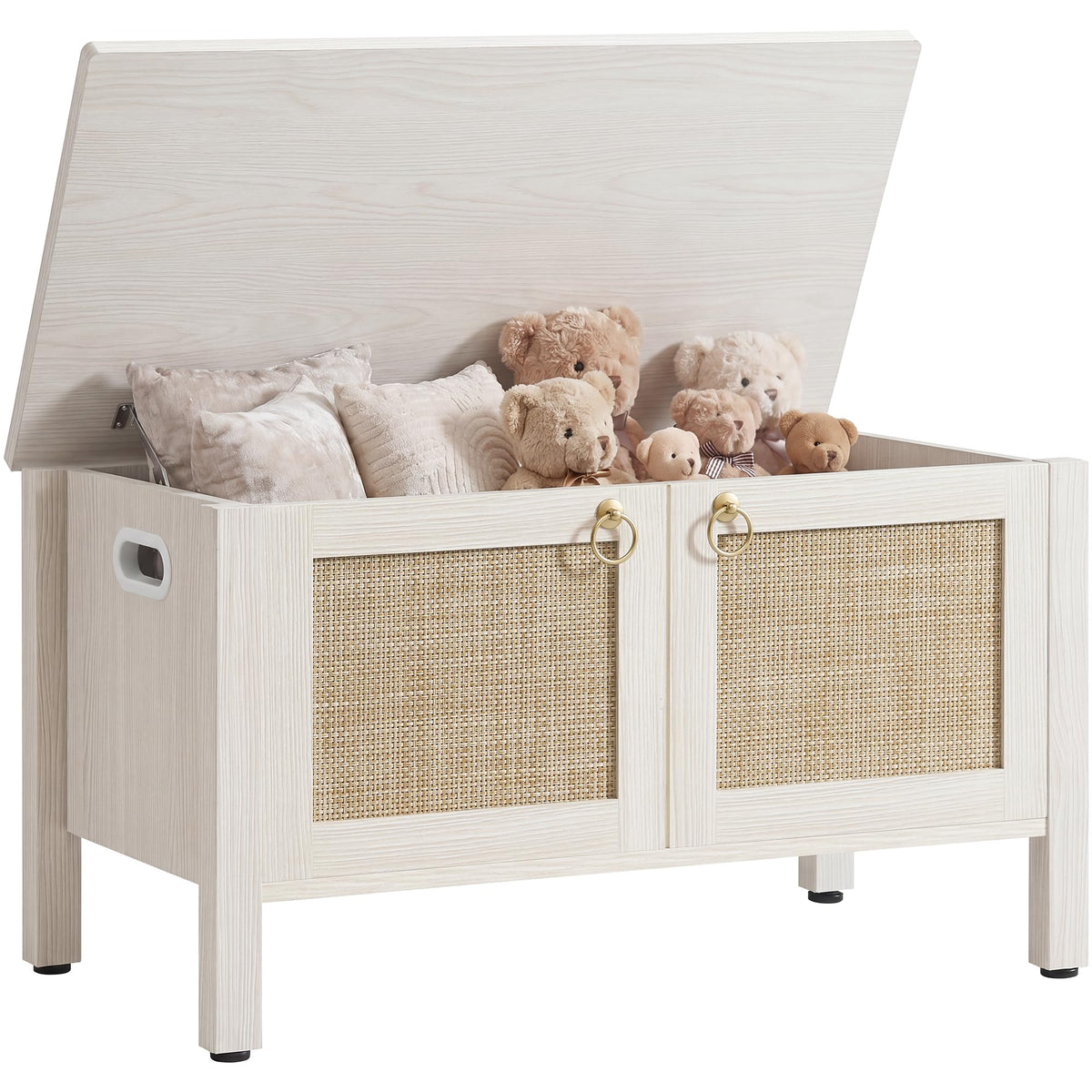 Rattan Storage Bench with 2 Safety Hinges Q1843