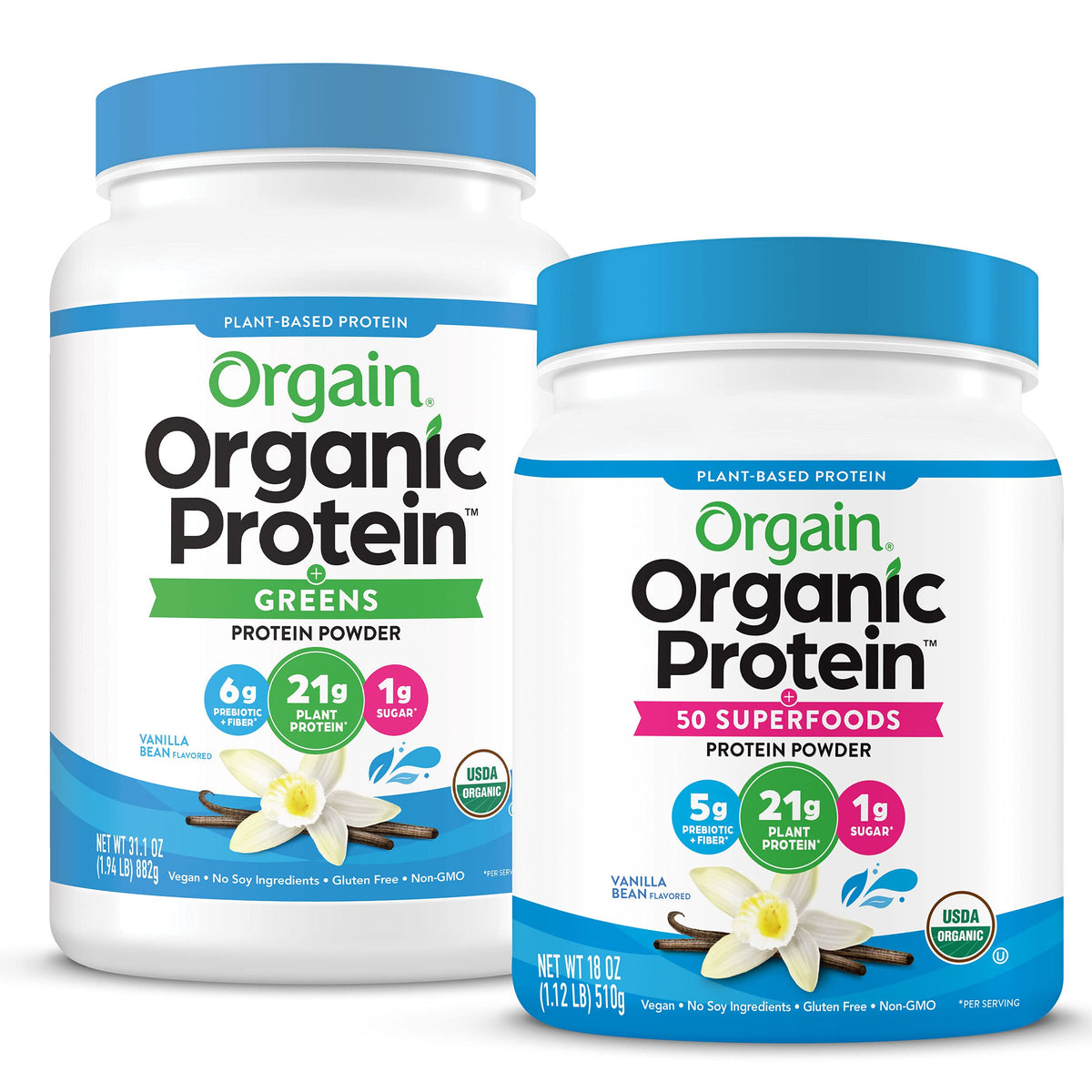 Organic Vegan Protein Powder + Greens Vanilla Bean L762