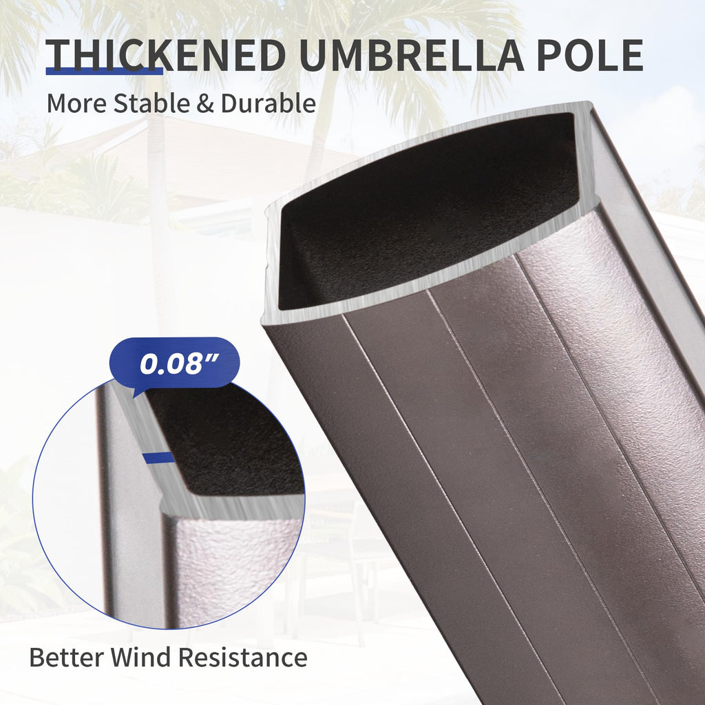 10 X 13 FT Cantilever Patio Umbrella with Base & Lights L919568