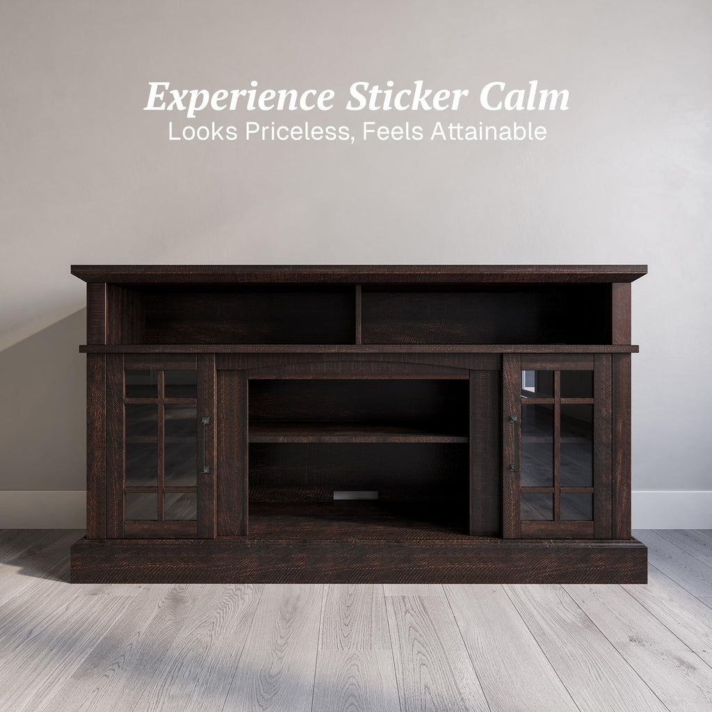 58" Espresso TV Stand & Media Entertainment Center W87789