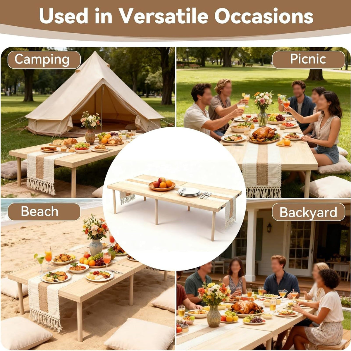 Wood Low Folding Picnic Table W64845