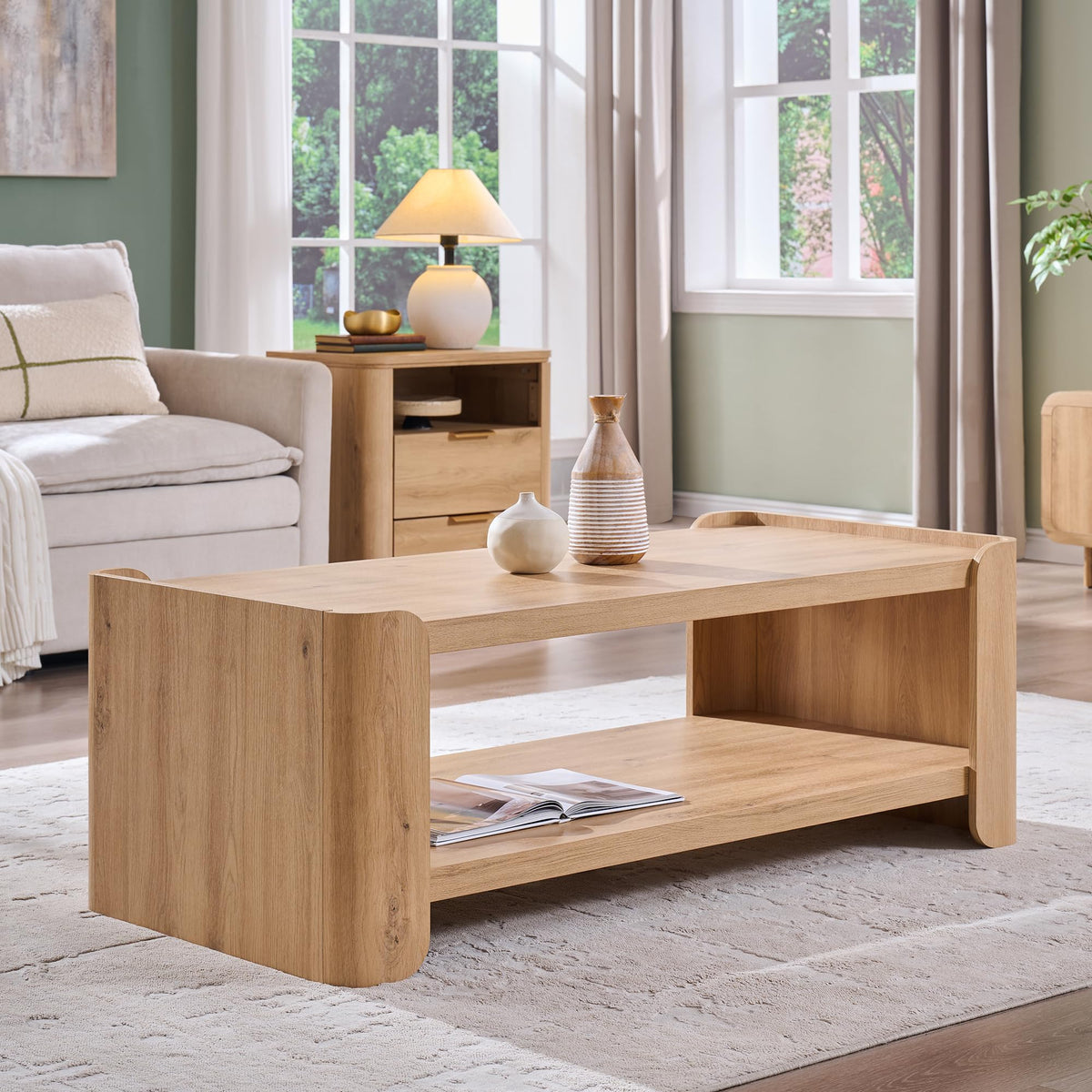 48" 2-Tier Storage Coffee Table C14840