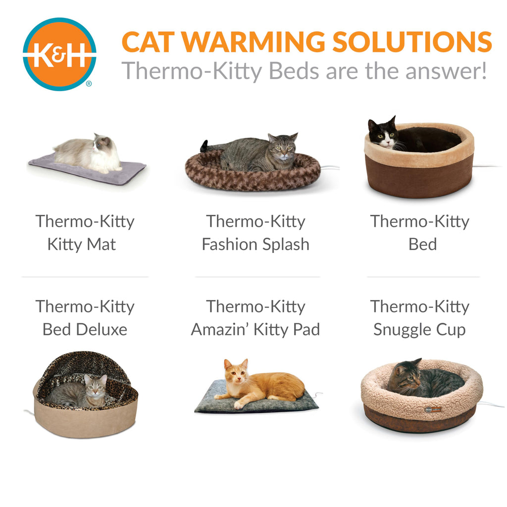 Self-Warming Cat Bed Pad Small 21 X 17 Gray Black D215857