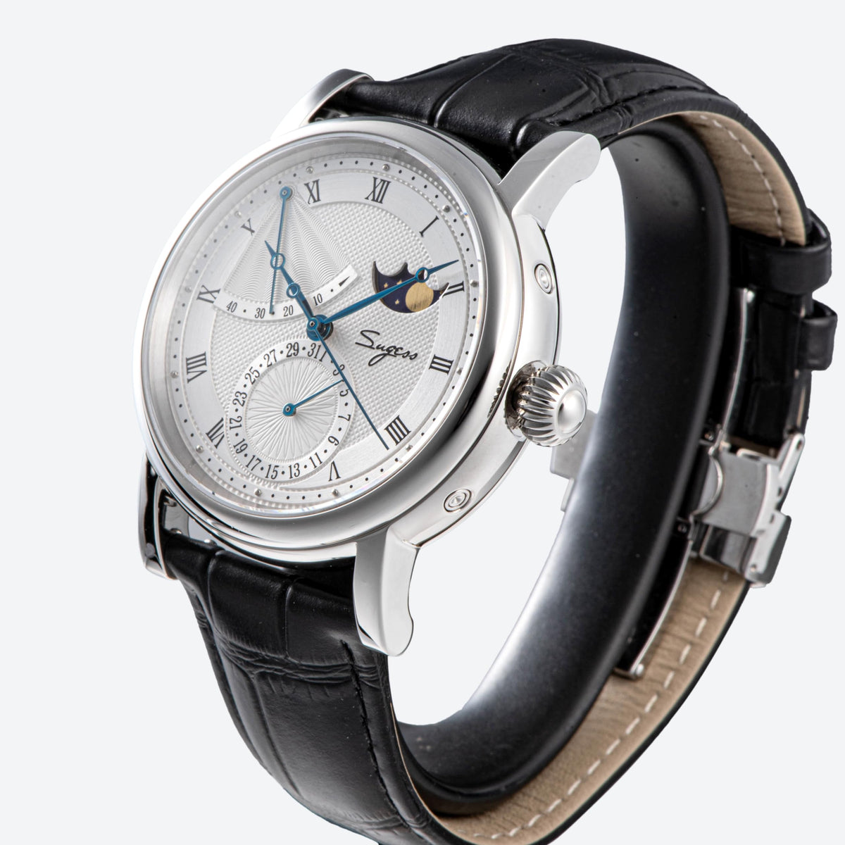 40mm Brown Leather Automatic Mechanical Mens Wrist Watch H414490