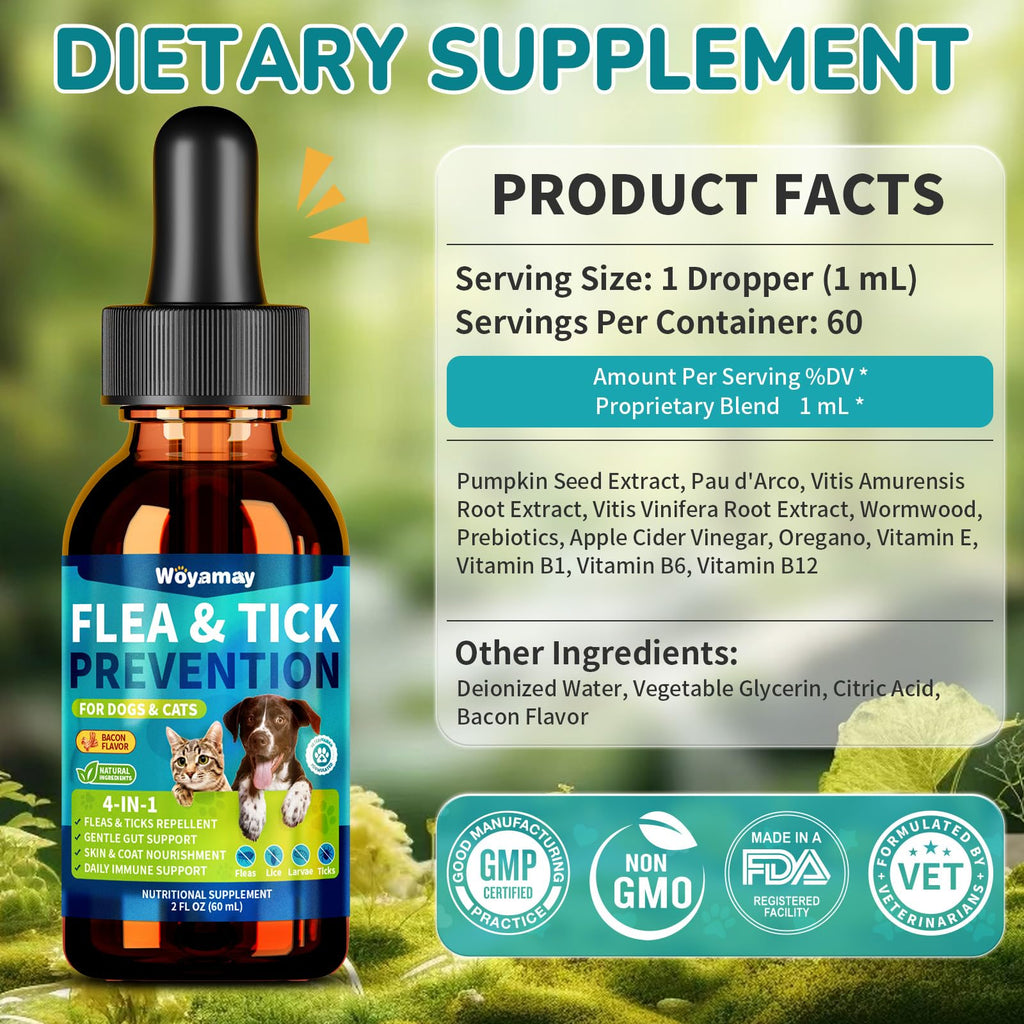 Natural Flea and Tick Prevention Drops O220118