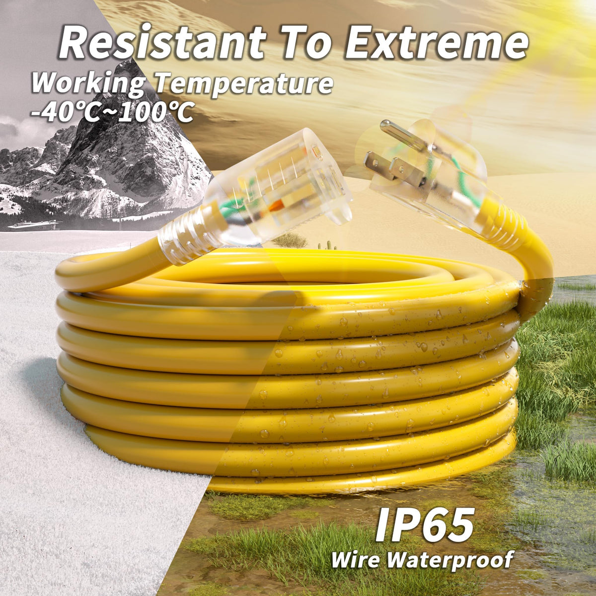 100ft 12/3 Outdoor Extension Cord Waterproof N10218