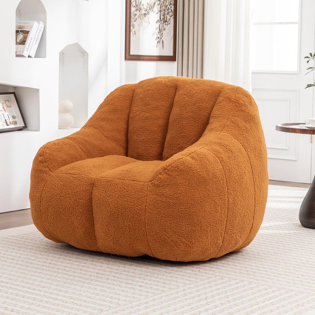 Yellow Tufted Memory Foam Bean Bag Chair L3536