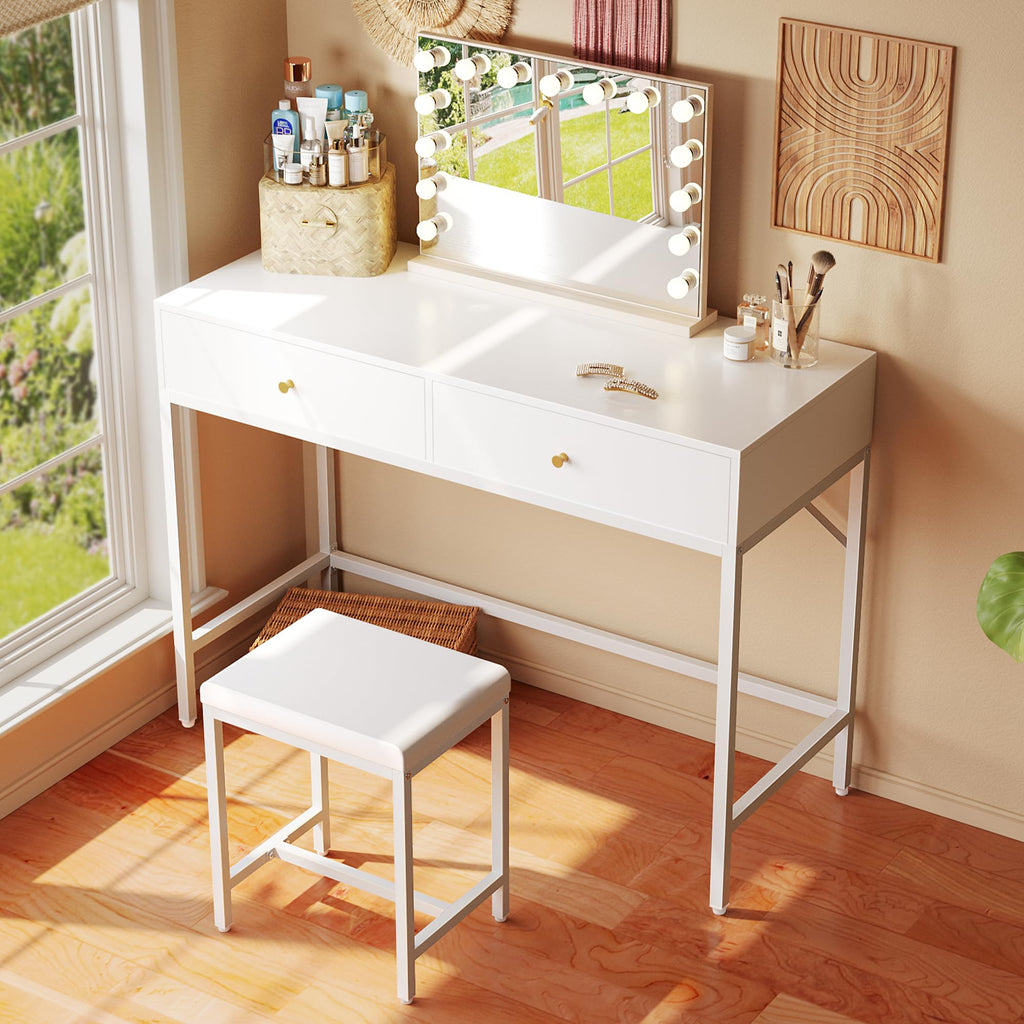 White Desk with 2 Drawers V1865