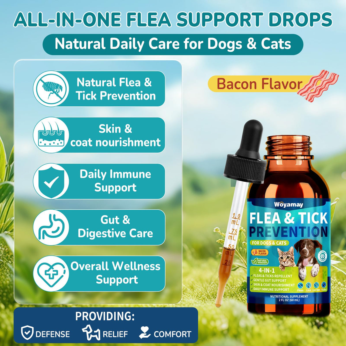 Natural Flea and Tick Prevention Drops O220118