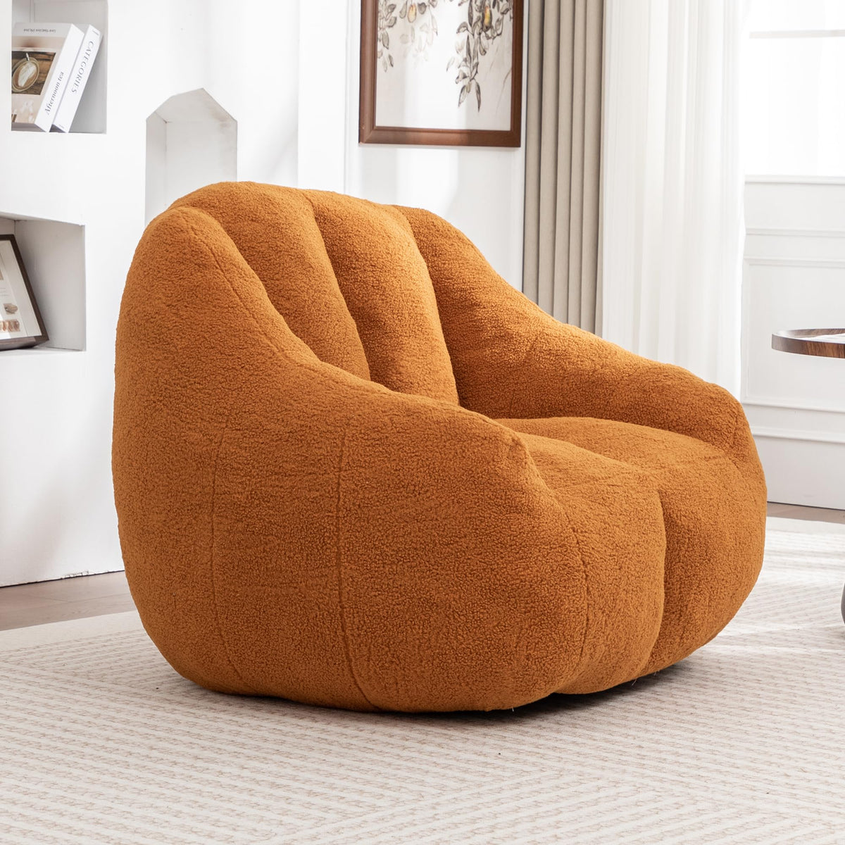 Yellow Tufted Memory Foam Bean Bag Chair L3536