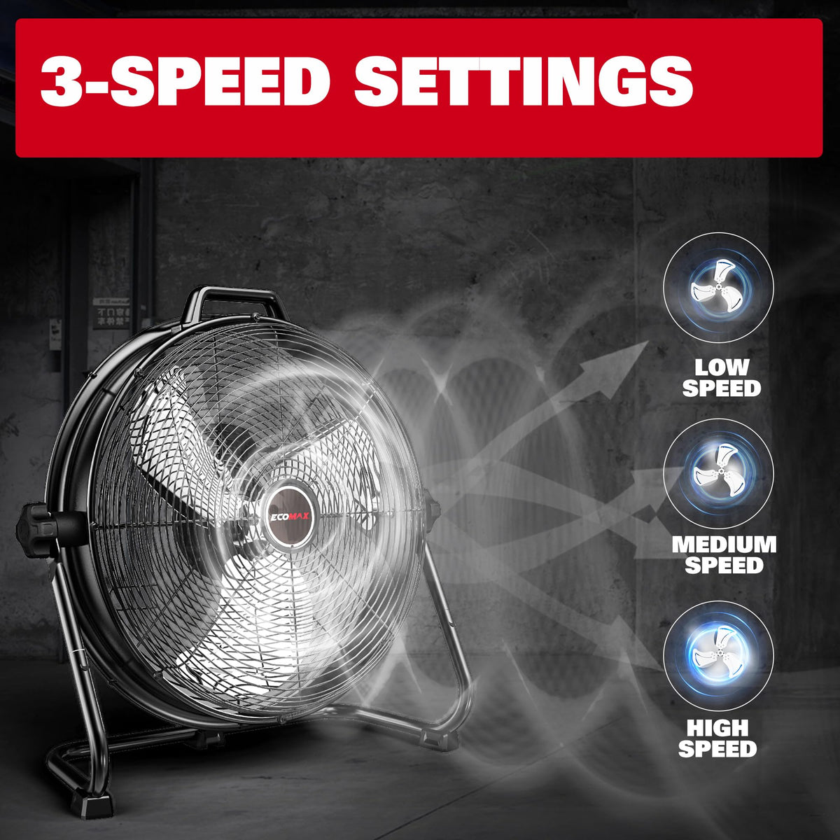20-Inch 2300 CFM 3-Speed Industrial Drum Fan R627320