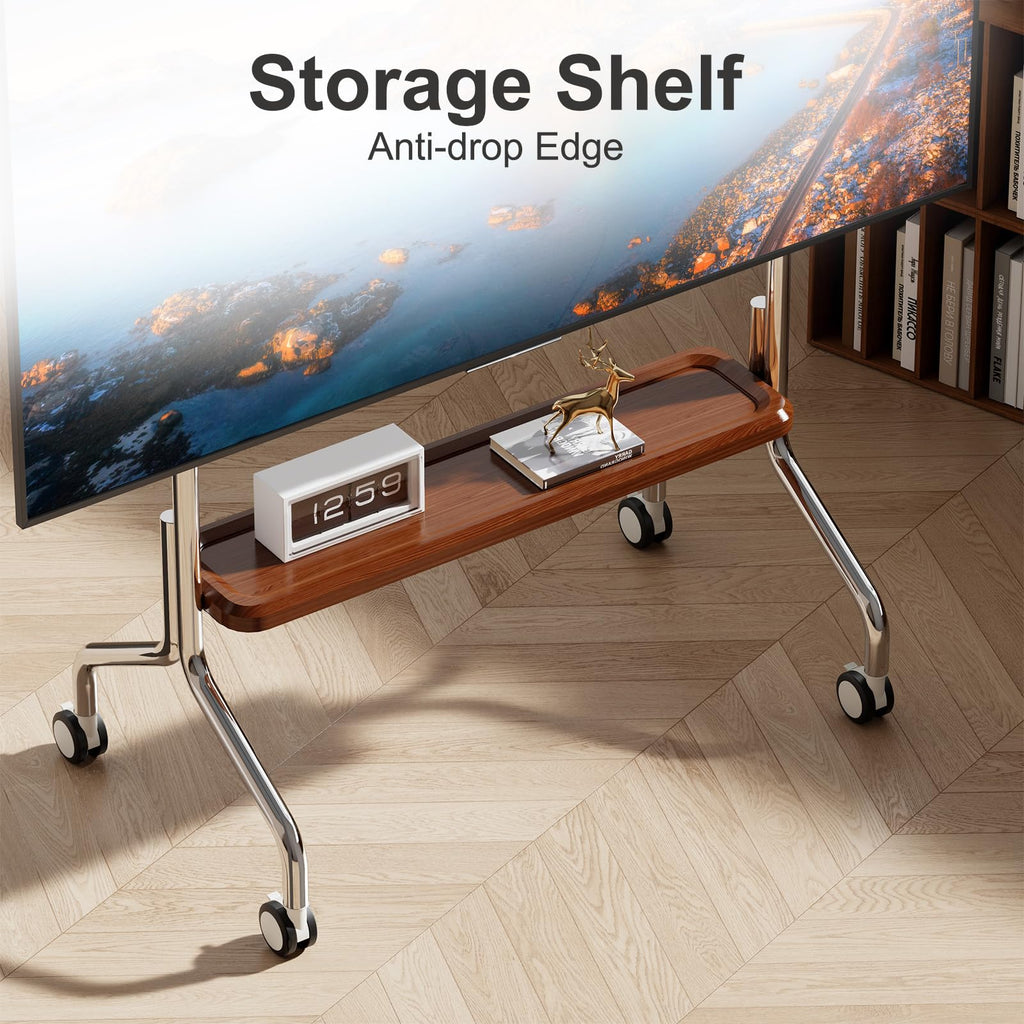 Rolling TV Stand for 32-75" TVs with Shelf I387