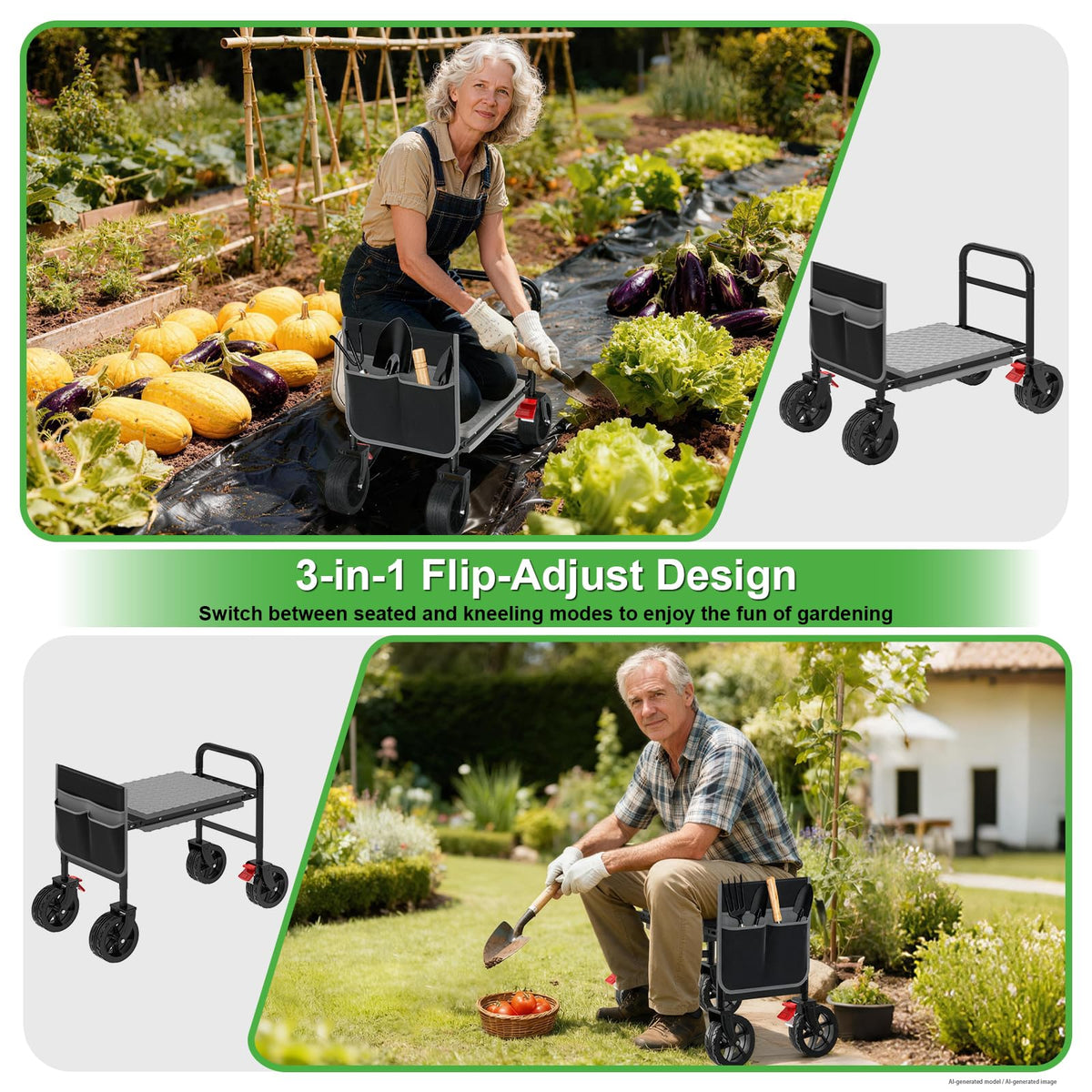 Rolling Garden Kneeler and Seat V72630