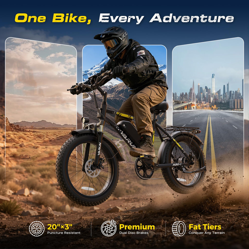 1000W Peak Motor 60+ Miles Fat Tire Electric Bike R2992