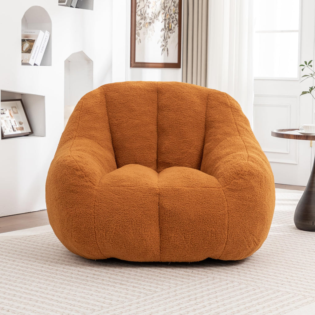 Yellow Tufted Memory Foam Bean Bag Chair L3536