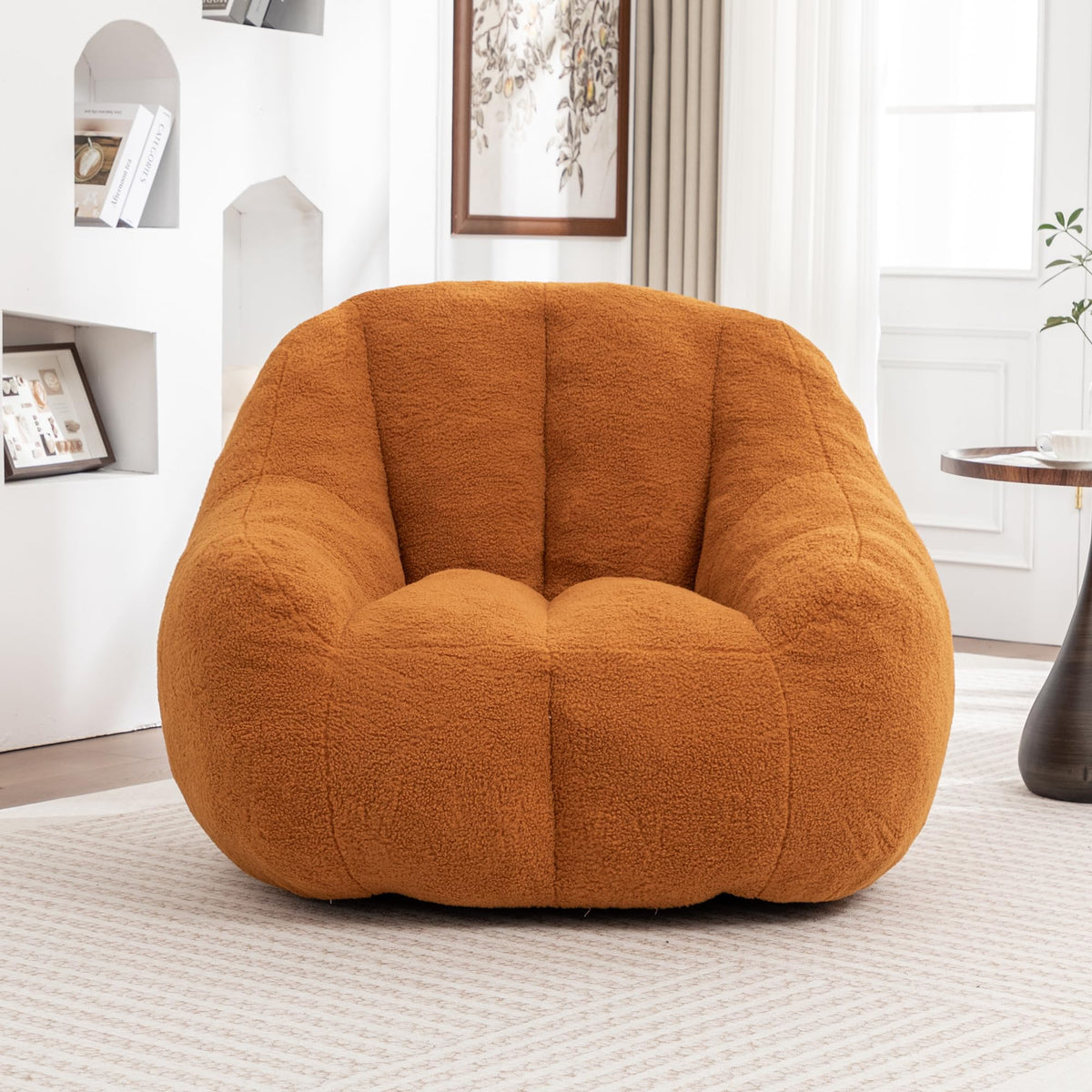 Yellow Tufted Memory Foam Bean Bag Chair L3536