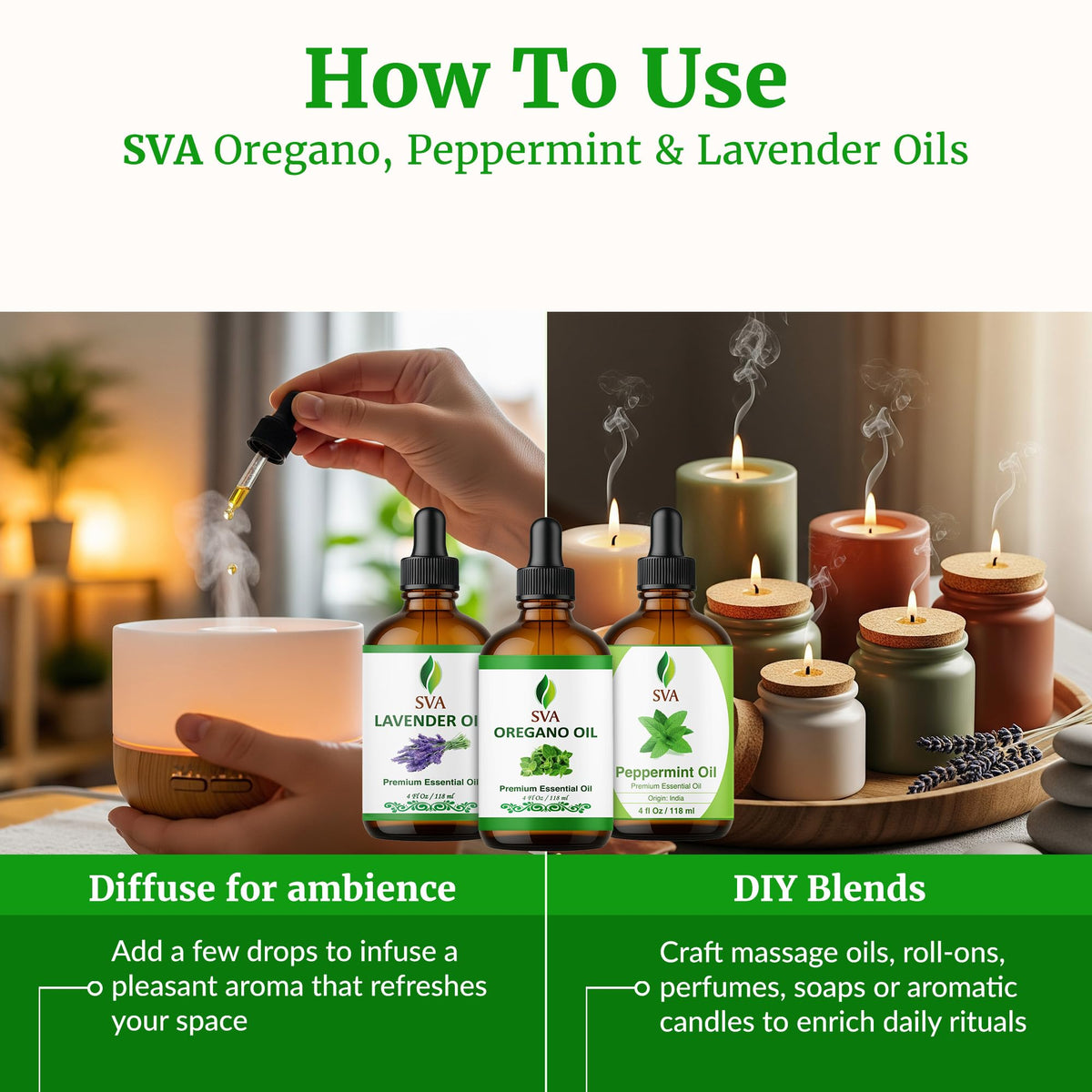 Oregano Aromatic Trio Glass Bottles with Droppers 4 Fl oz V5300