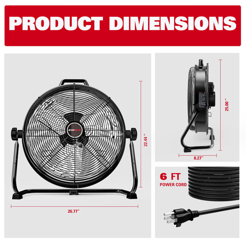 20-Inch 2300 CFM 3-Speed Industrial Drum Fan R627320