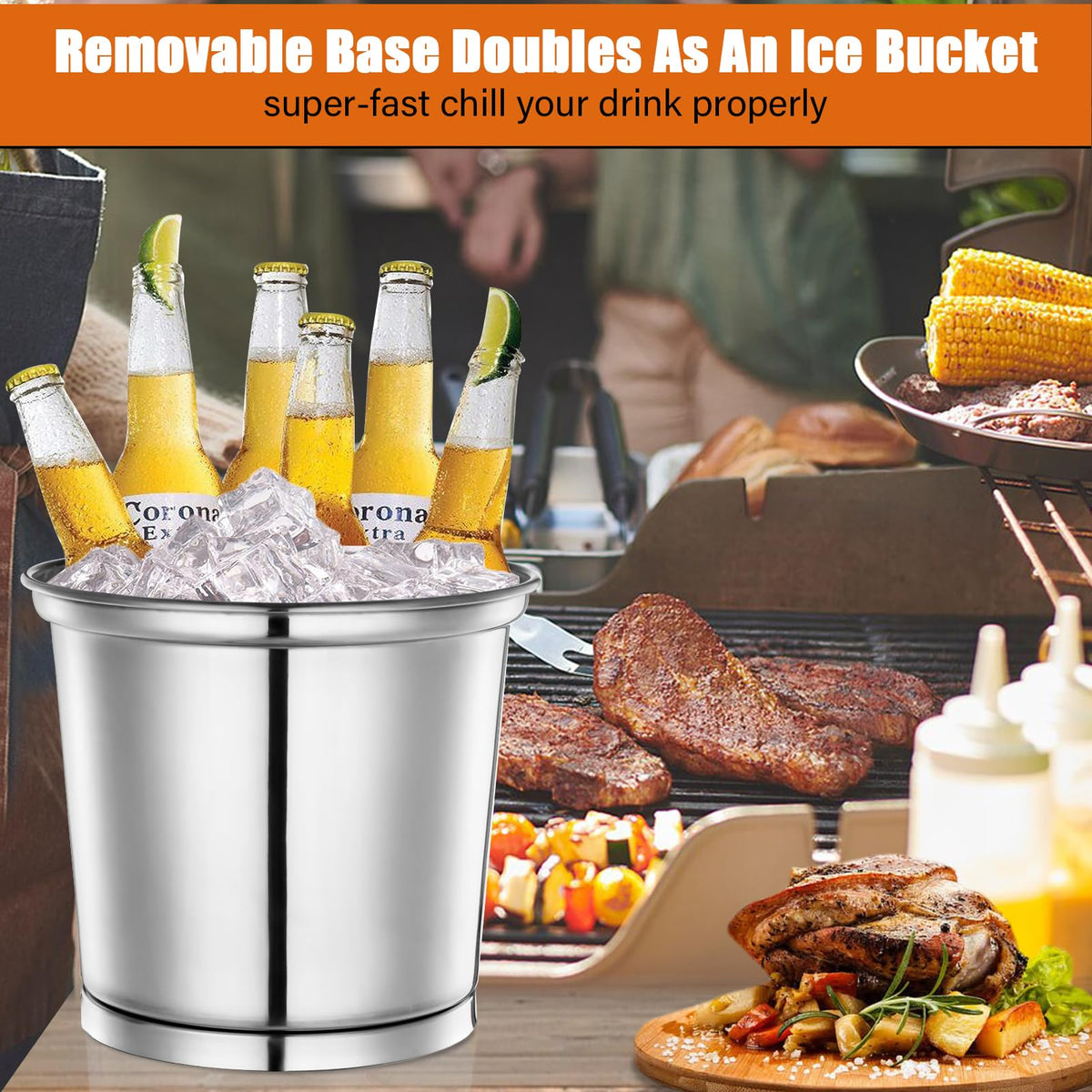 2 Gallons Stainless Steel Beverage Dispenser with Stand and Spigot O570466