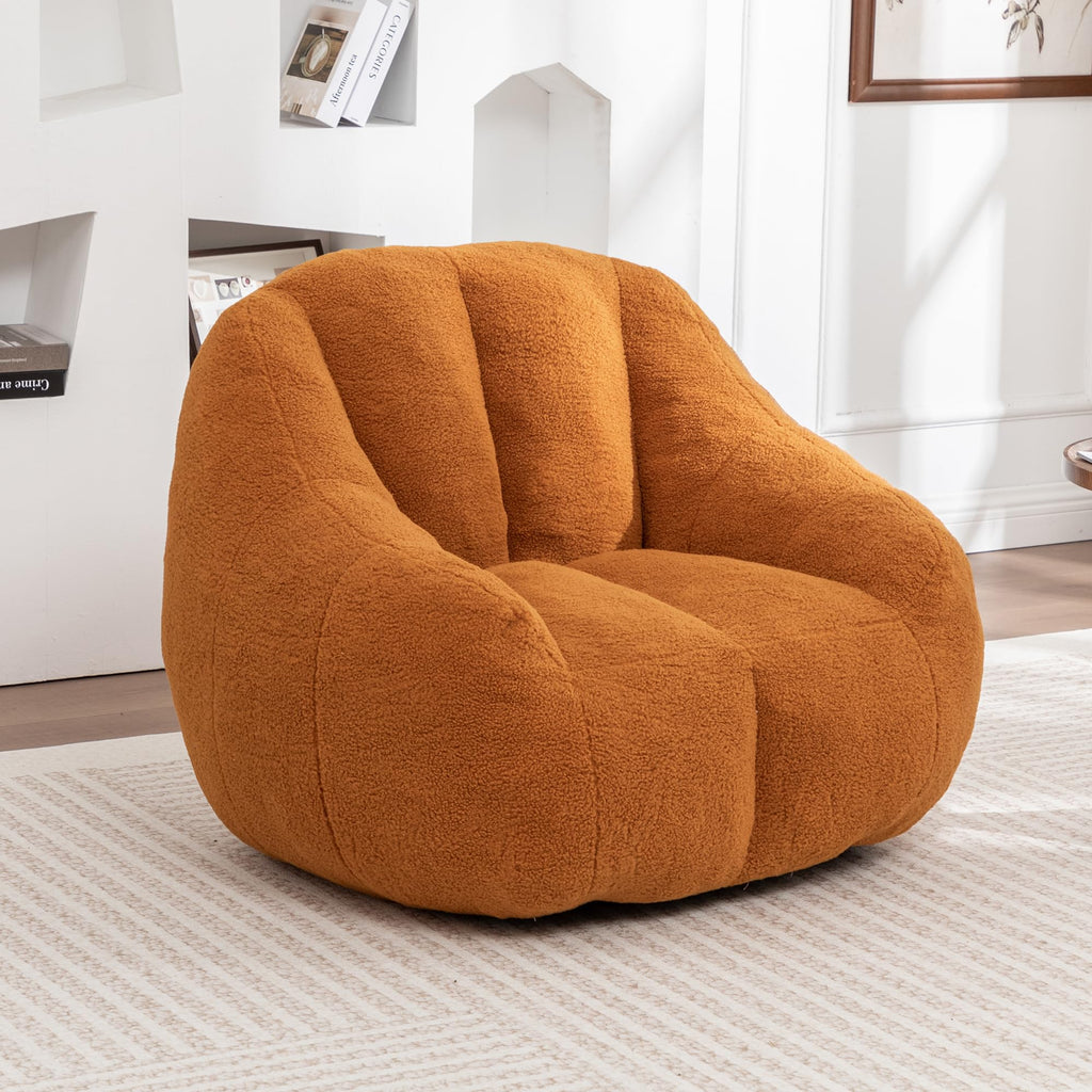 Yellow Tufted Memory Foam Bean Bag Chair L3536