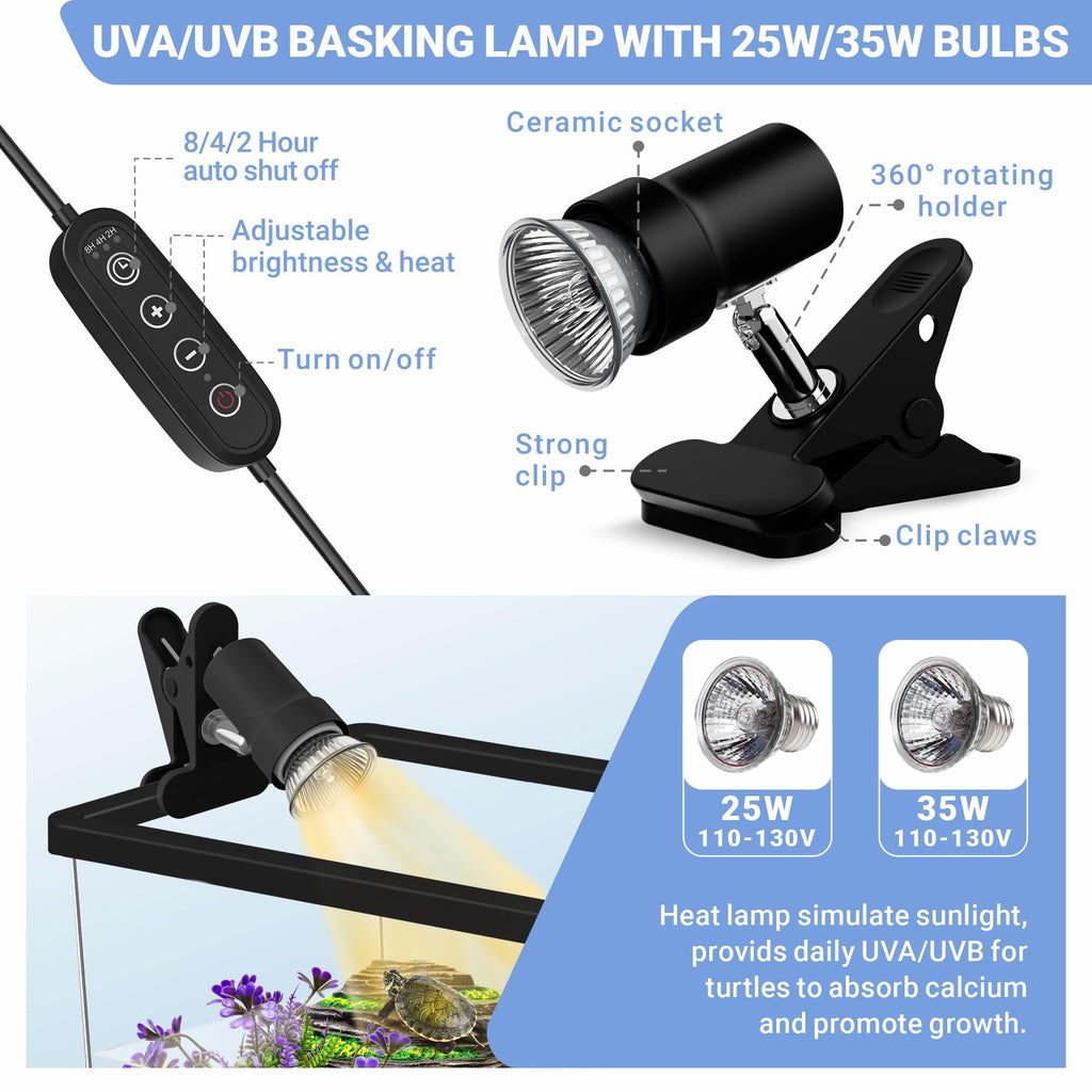 Mini Turtle Tank Kit with Adjustable Lamp and Lid K53349