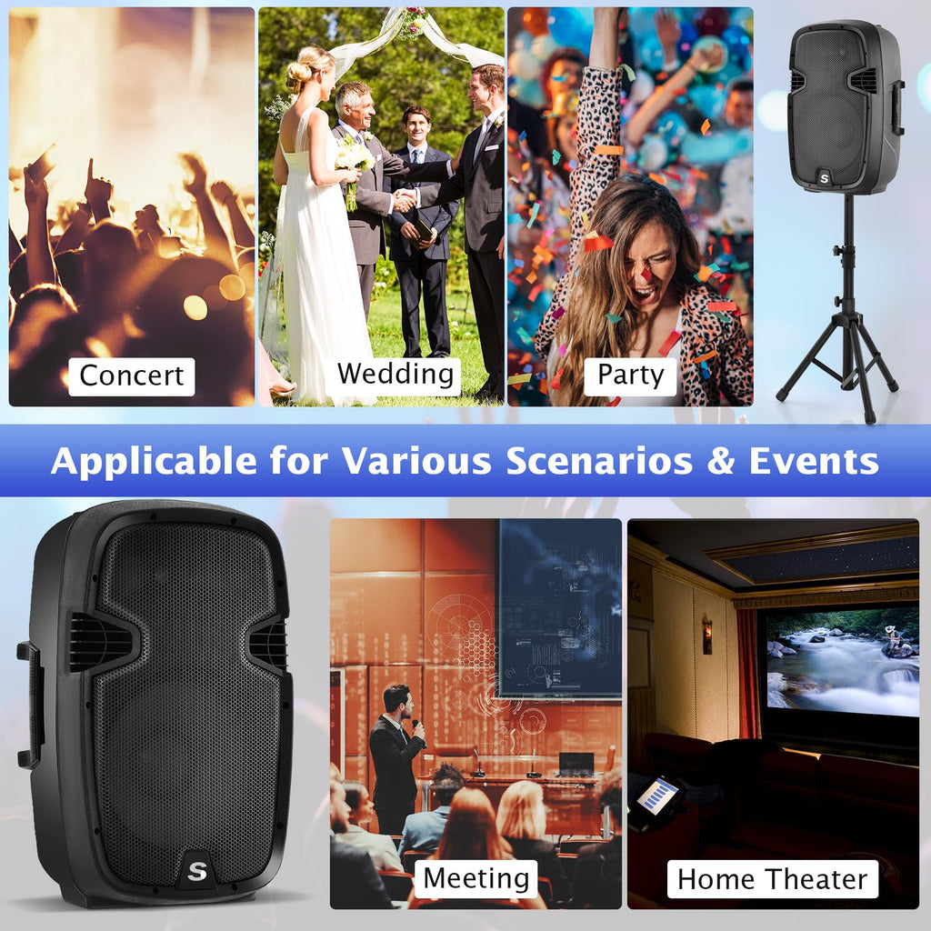 2000W 12" Portable Powered Speakers with Stands G563
