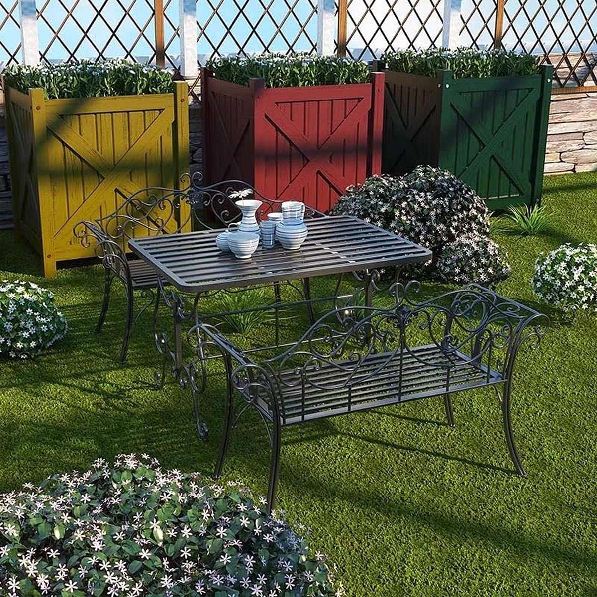 Cast Iron Outdoor Bench 400 lbs Capacity C469860