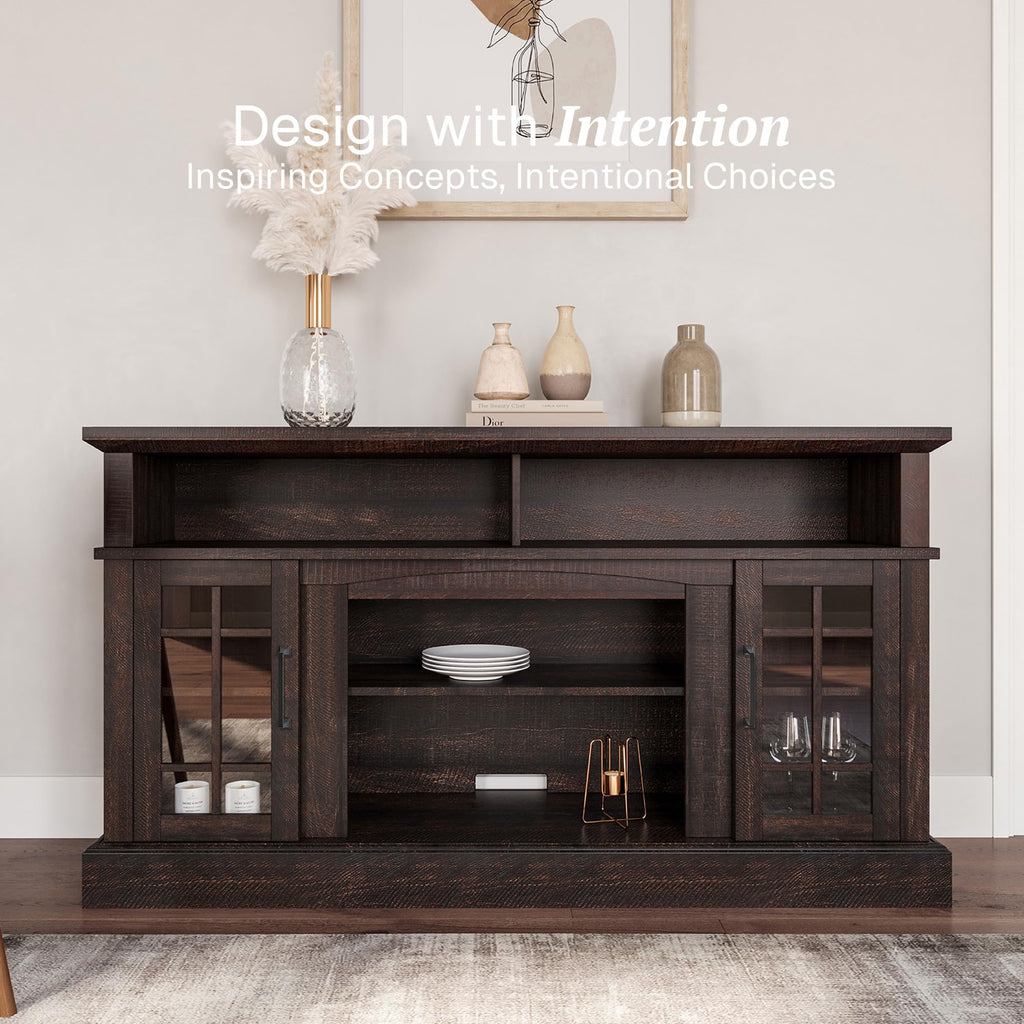 58" Espresso TV Stand & Media Entertainment Center W87789