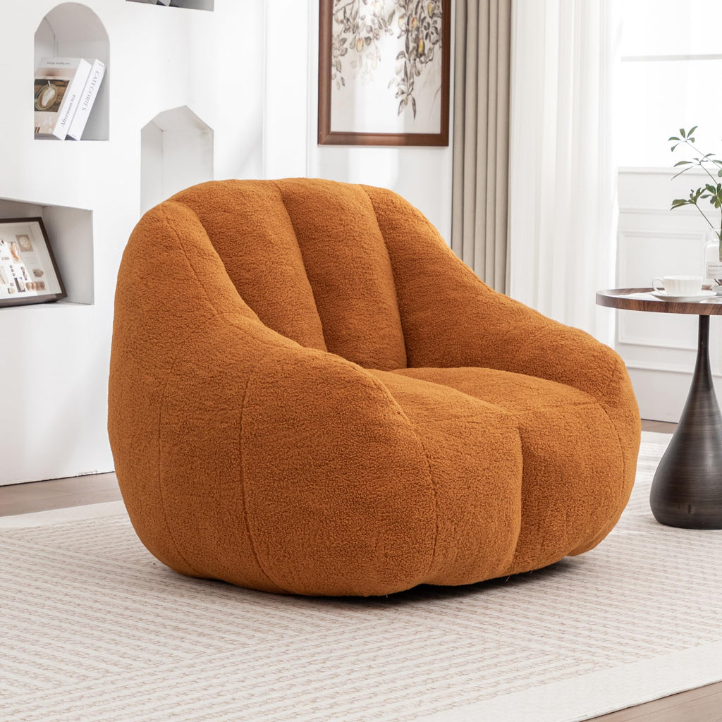 Yellow Tufted Memory Foam Bean Bag Chair L3536