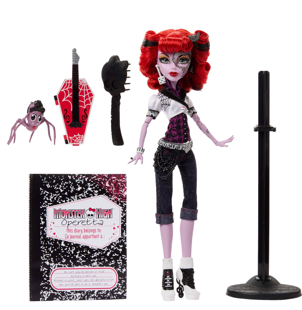 Monster High Operetta Doll with Doll Stand, Diary, and Pet Spider D208