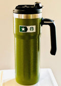 Double Walled Hammered Stainless Steel Tumbler With Handle Y577760