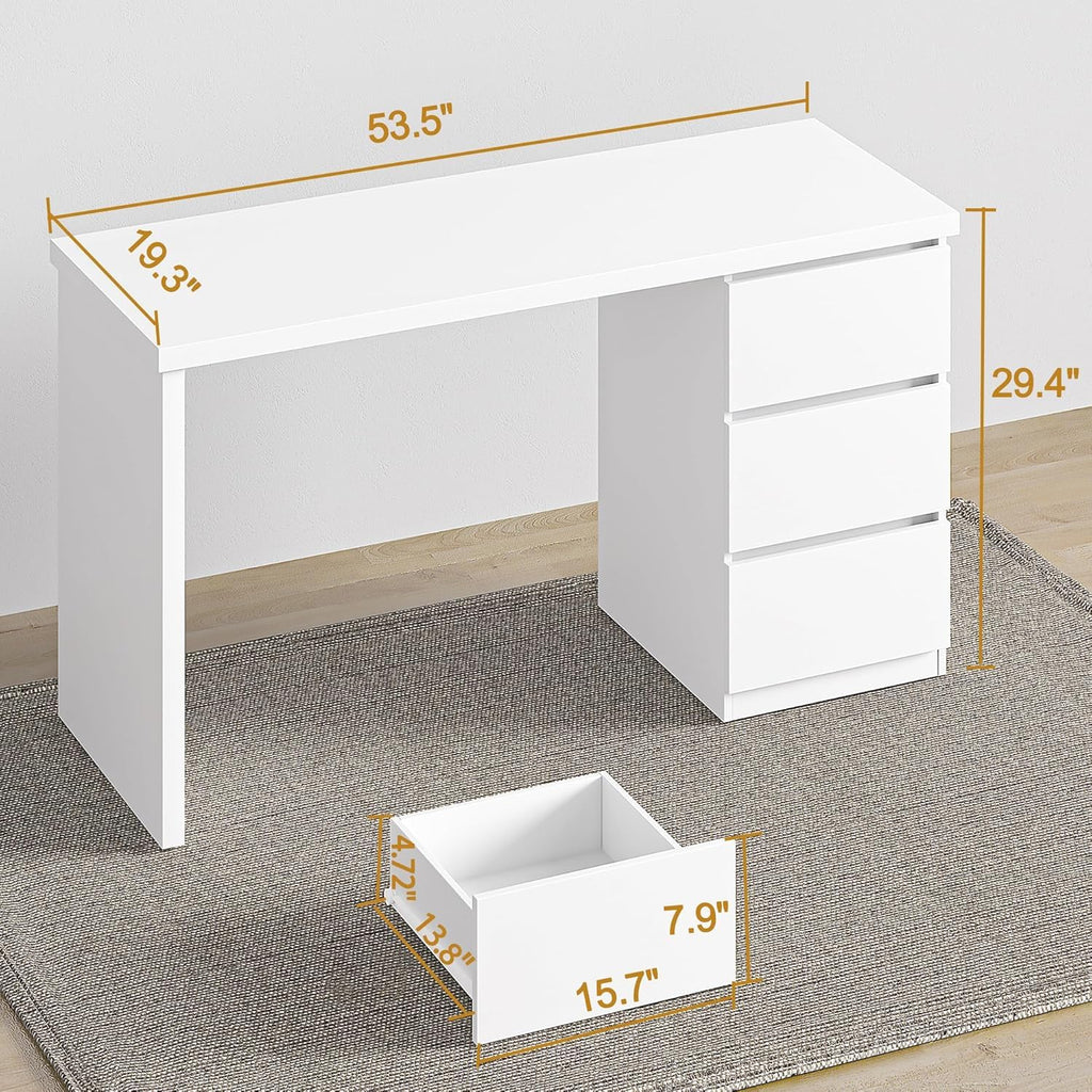 White Desk with Drawers C70906
