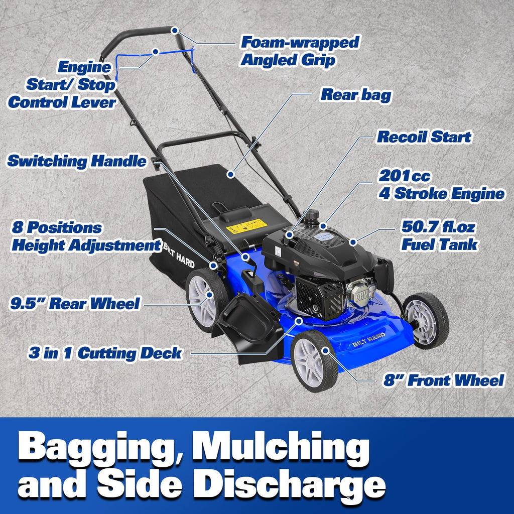 21 Inch 201cc 4-Cycle Gas Lawn Mower S9633