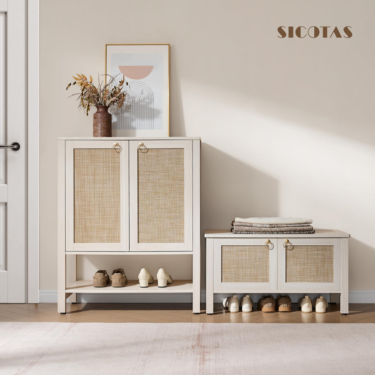 Rattan Storage Bench with 2 Safety Hinges Q1843