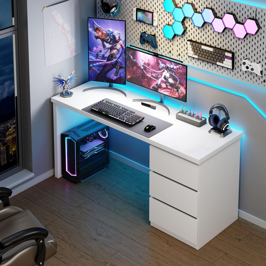 White Desk with Drawers C70906